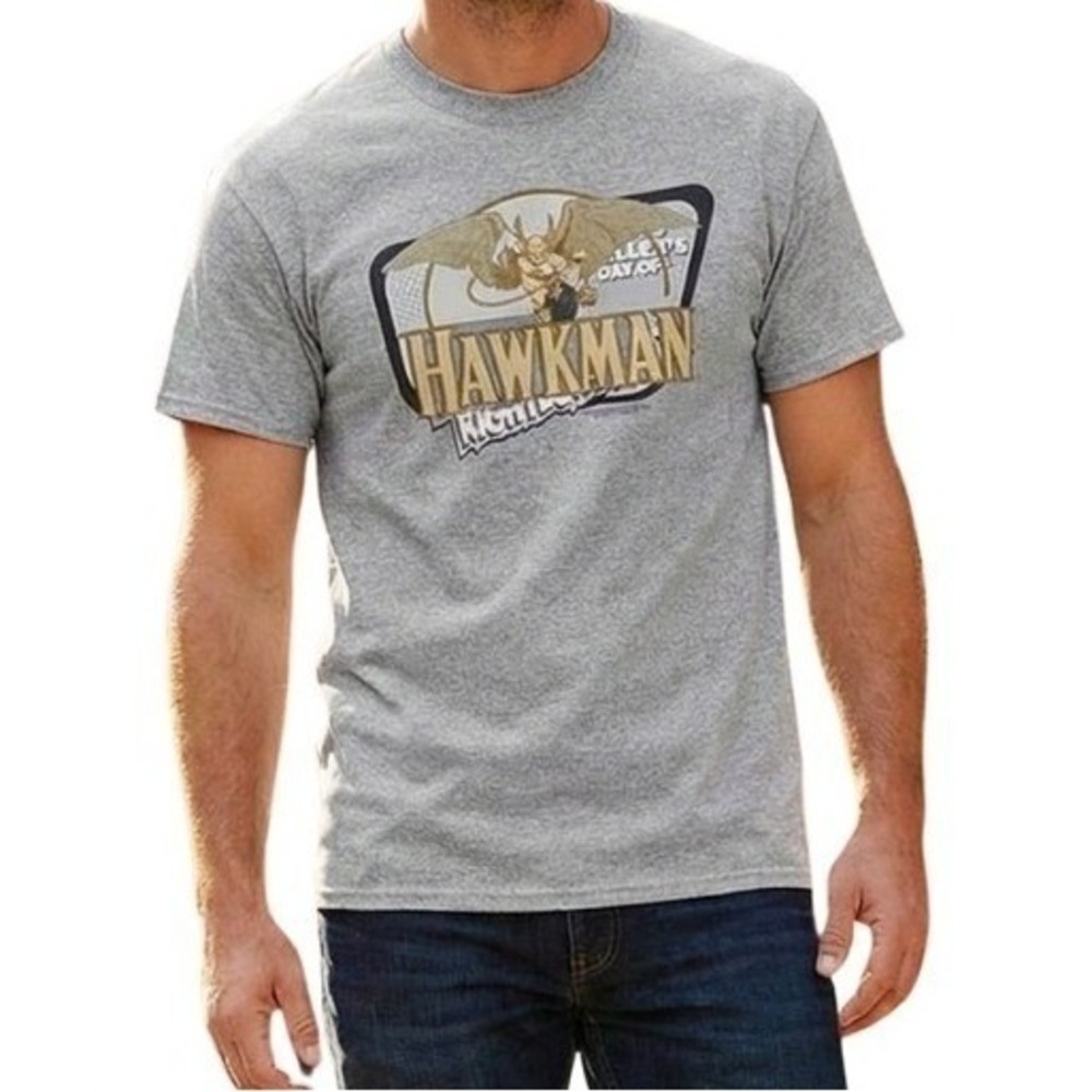 DC Comics T Shirt Mens S Gray Hawkman Graphic Short Sleeve NWT Official Licensed